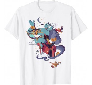 Disney Aladdin Vintage Group Shot Night Portrait T-Shirt